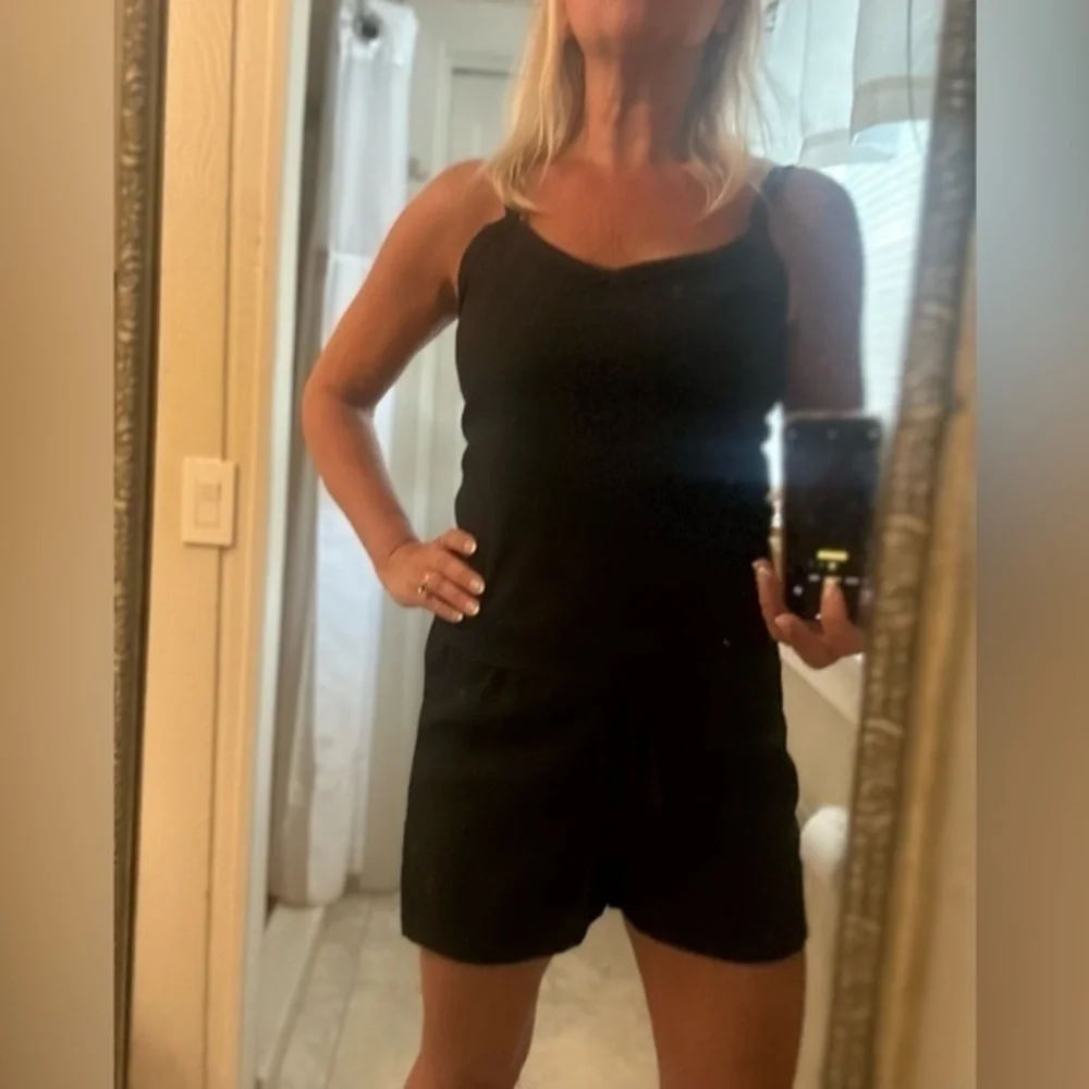 Black, tank top and short set